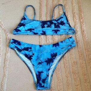 Blue Tie-Dye Bikini Set